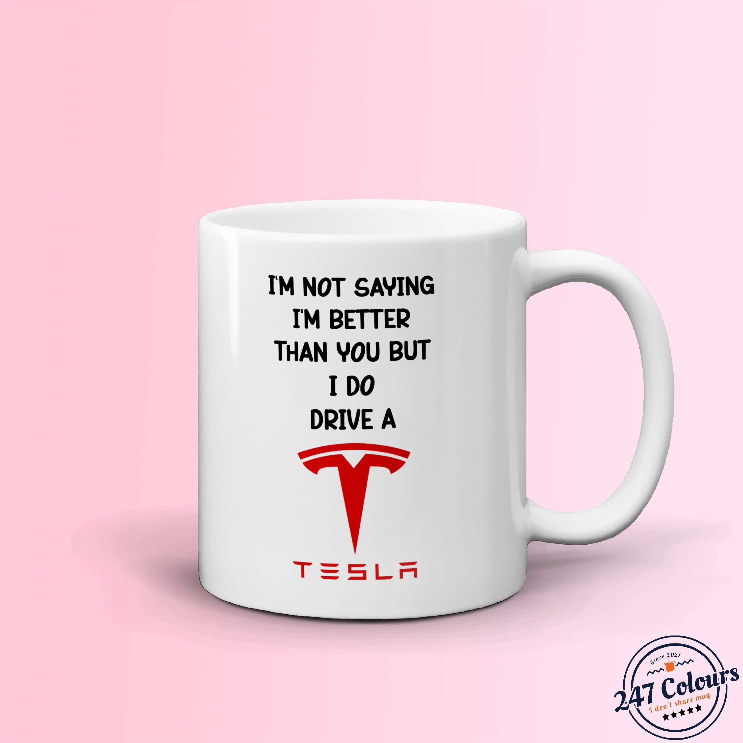 Tesla Emblem Coffee Mug Tesla Logo Cup Tesla Enthusiast Cup Electric Car  Gift