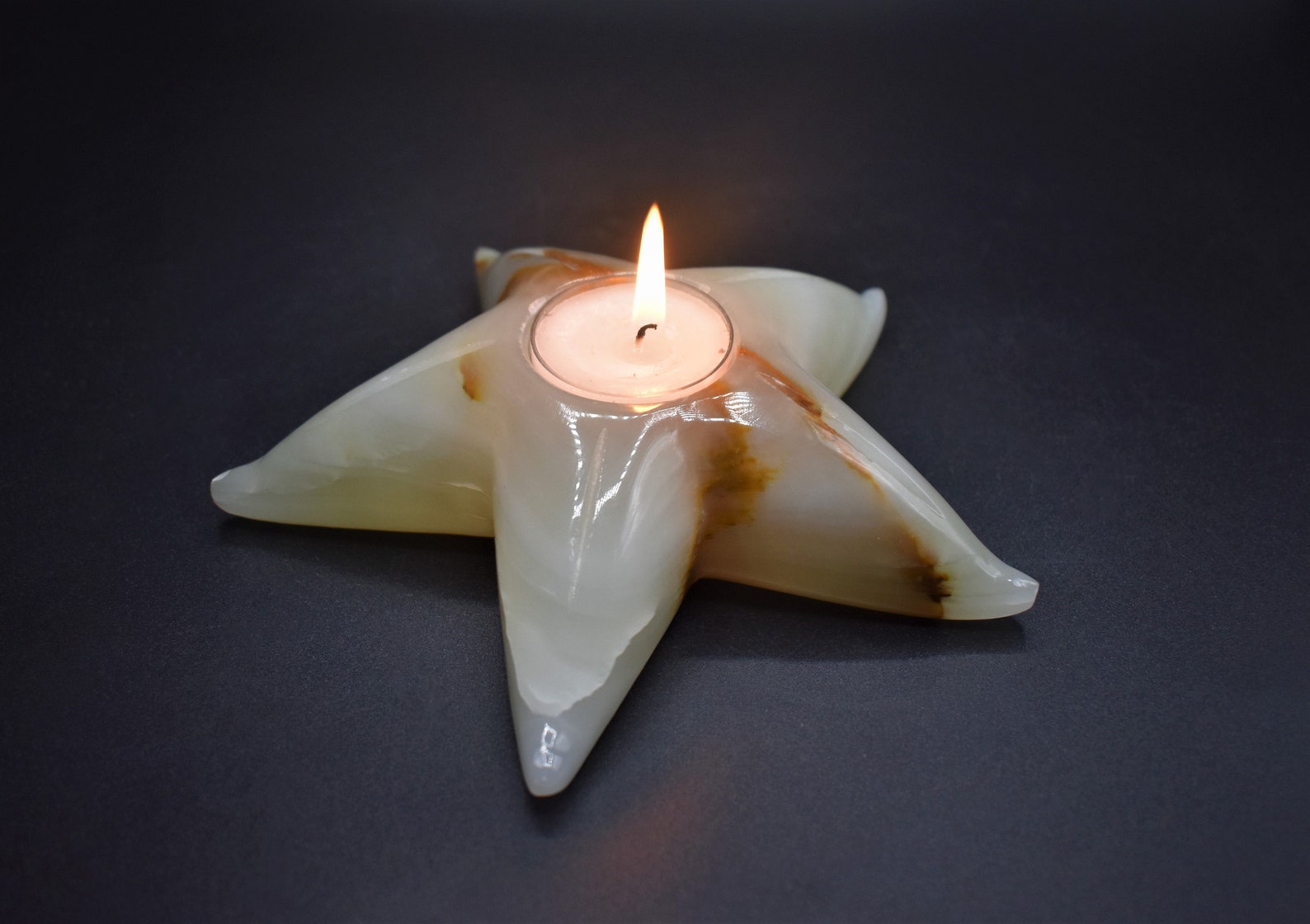 Onyx Star Tealight Holder Candle Holder Onyx Candle Holder Etsy