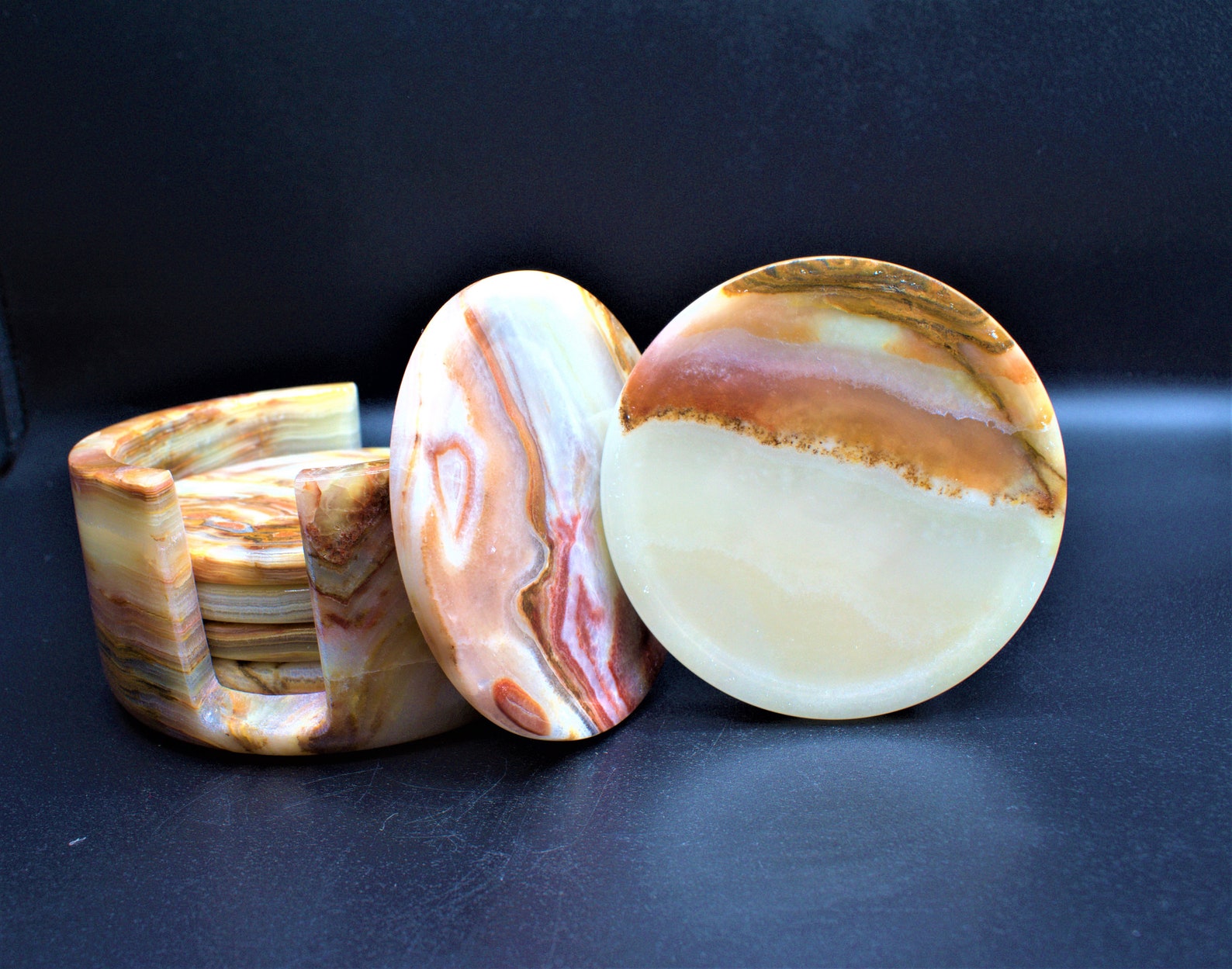 Onyx Marble Tea Coasters Onyx Marble Tea Coaster Set Home Etsy