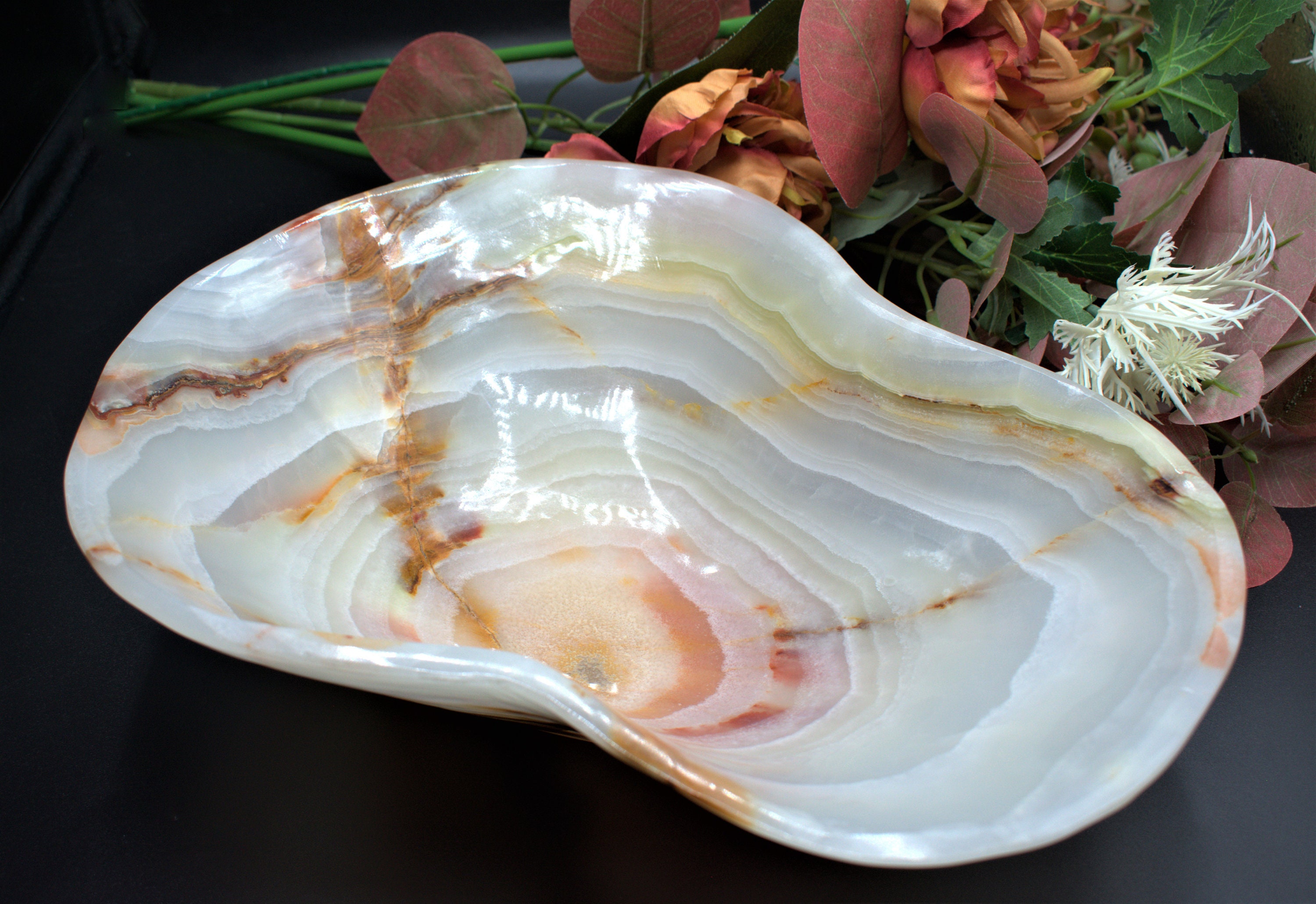 Freeform Onyx Bowl 12 Crystal Bowl Marble Bowl. Etsy