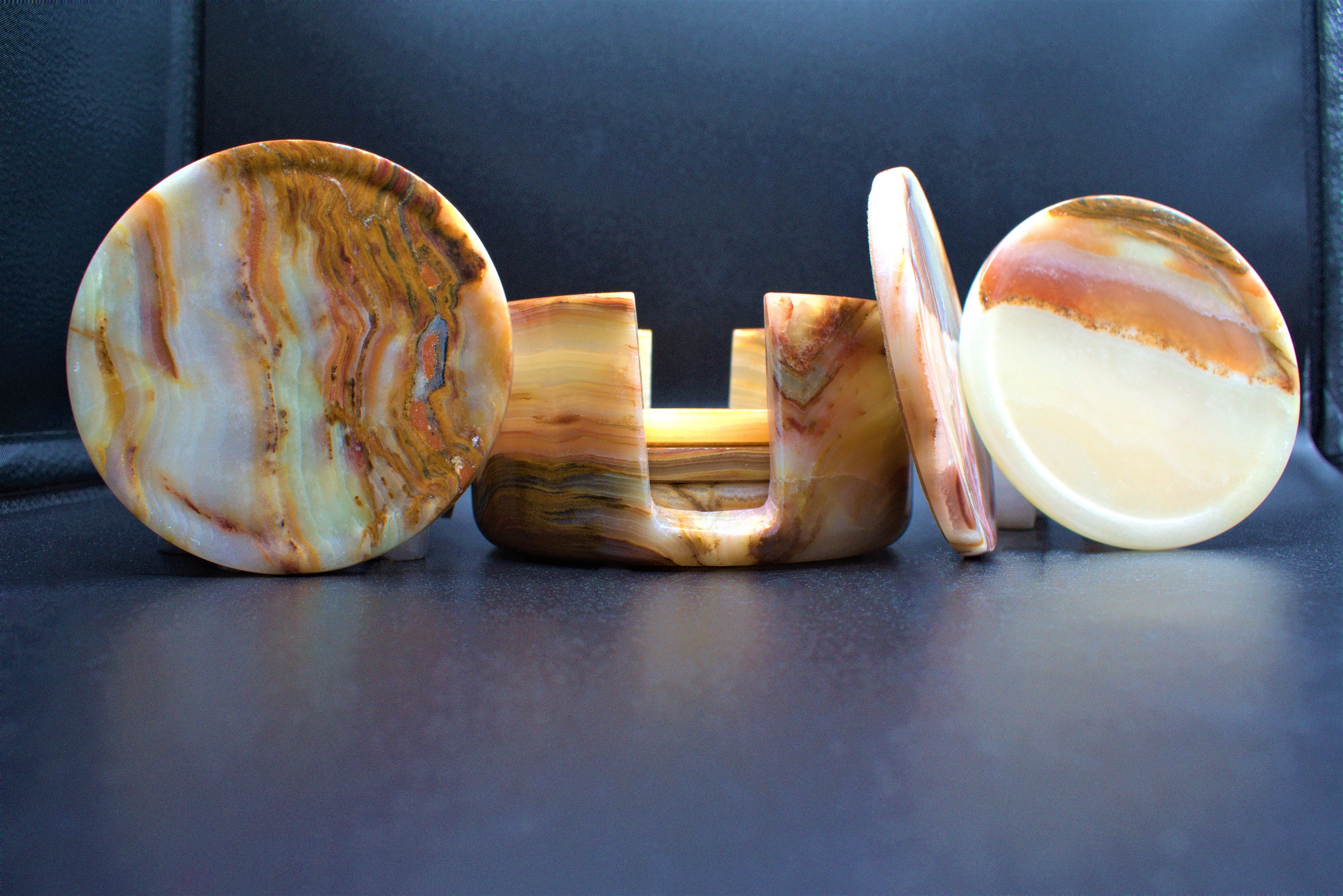 Onyx Marble Tea Coasters Onyx Marble Tea Coaster Set Home Etsy