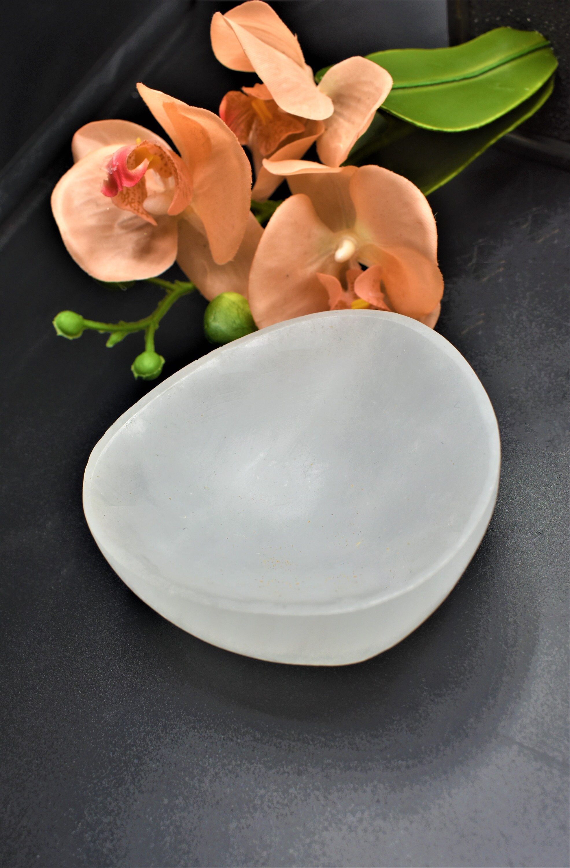 Selenite Oval Crystal Bowl Selenite Slab Healing Crystal and | Etsy