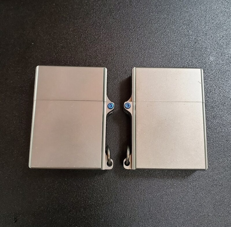 EDC Titanium Alloy Square Case for Zippo Large Hinge Thick Etsy