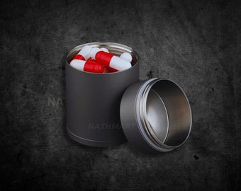 EDC Titanium Alloy Can Sealed Storage Box Camping Gear Portable Medicine Organizer Coffee Can