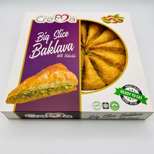 Big Slice Baklava Dessert Sweet Gift Box Food Gift Handmade Turkish Baklava Gift Baklava Sweet Gift Baclava 12 Pieces 800GR NET image 6