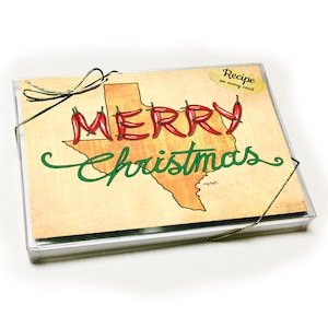 Texas Christmas Cards with Recipe - Texas Chili Pepper Christmas by artist Craig Routh