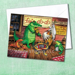Louisiana Note Cards - Cajun Band by artist, Craig Routh