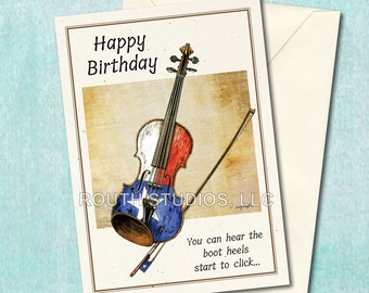 Texas Birthday Card -  Texas Birthday Fiddle by artist, Craig Routh