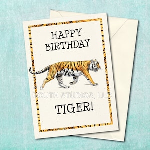 LSU, Louisiana Birthday Card - Tiger Stripes Birthday by artist, Craig Routh