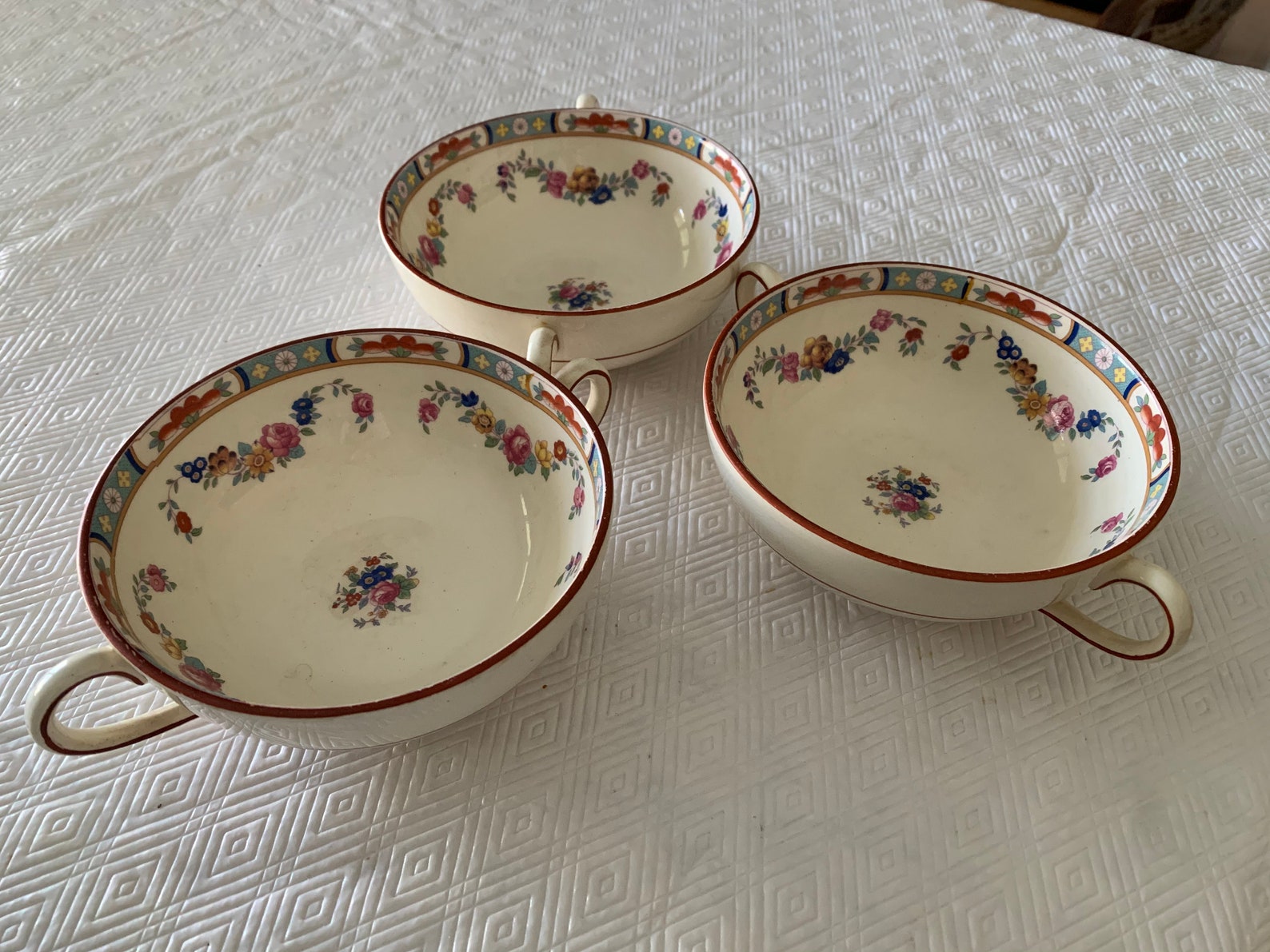 Vintage George Jones & Sons Crescent China cuencos | Etsy