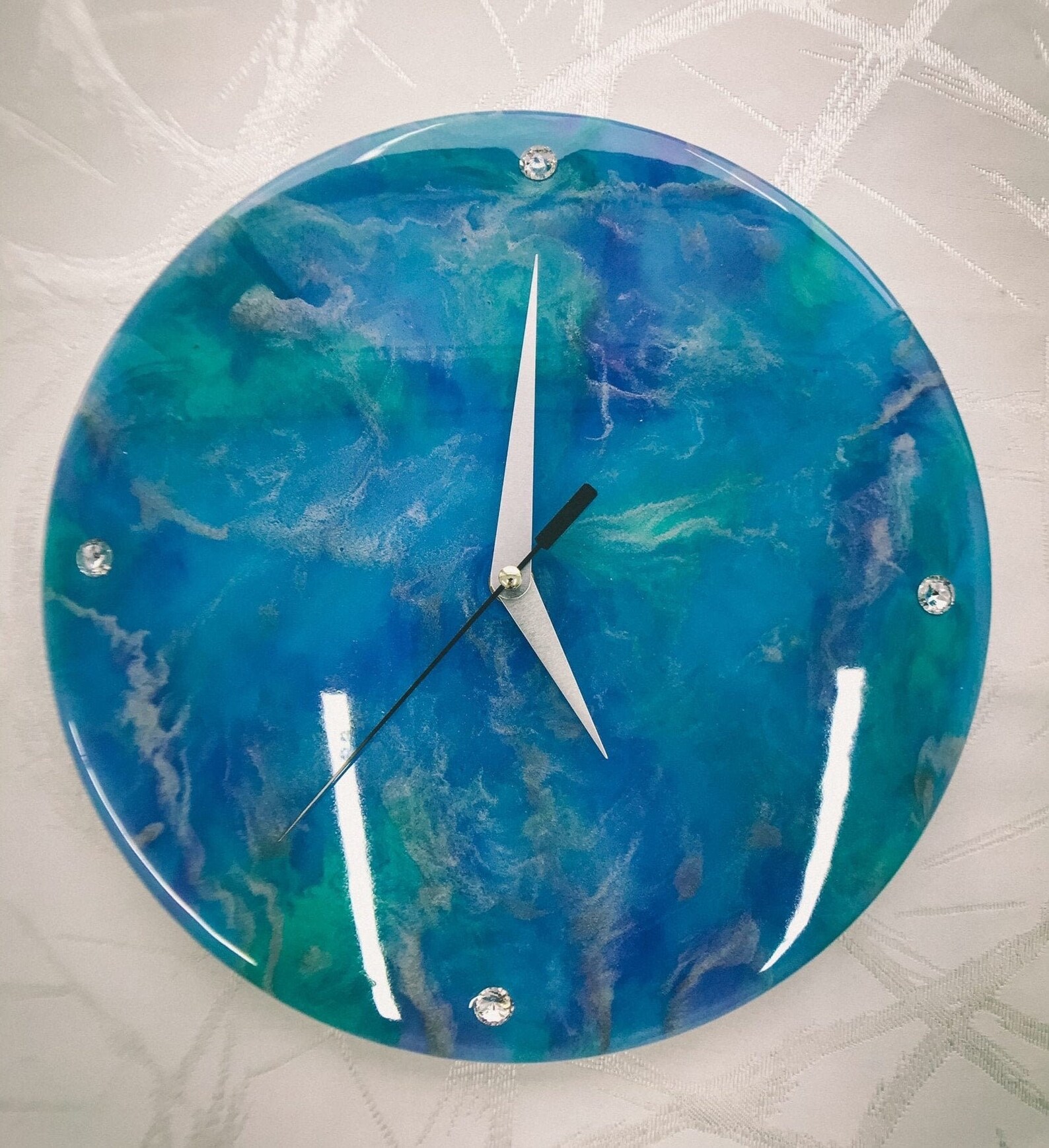 Wall clock resin art modern clock wall decor wall hanging Etsy