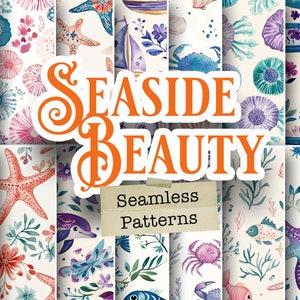 Scandinavian Seaside Pattern Bundle: Folk Art Nautical Designs (SVG, PDF Download