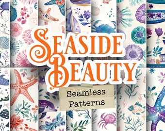 Scandinavian Seaside Pattern Bundle: Folk Art Nautical Designs (SVG, PDF Download