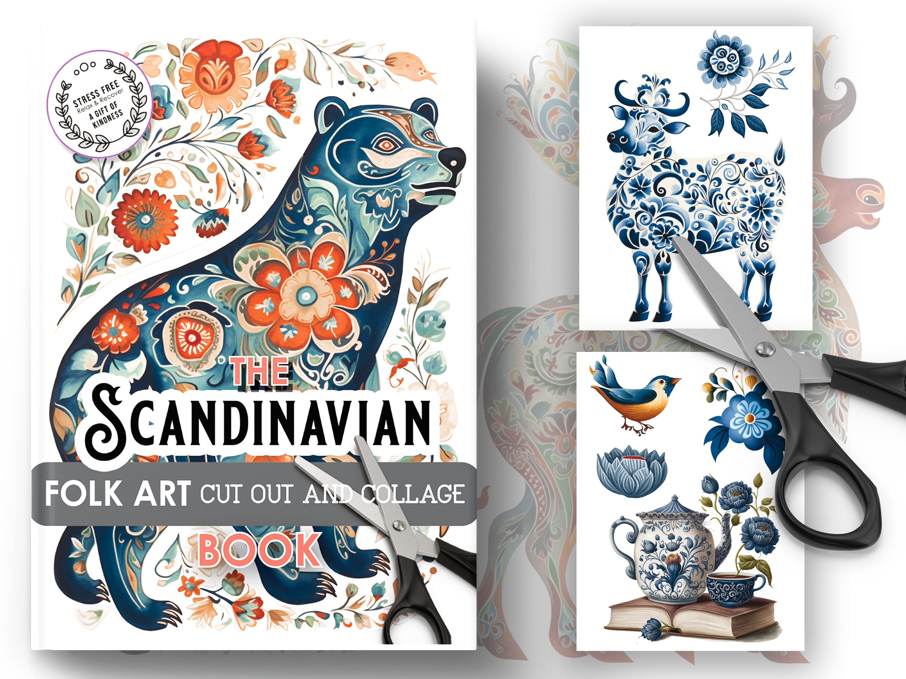 Scandinavian Folk Art Cut Out Book: Collage & Paper Craft (digital ...