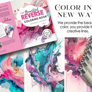Il bellissimo libro da colorare al contrario Vol.1, 43 pagine stampabili, libro da colorare per adulti, pagine del libro da colorare al contrario, pagine da colorare per bambini