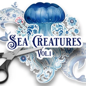 Rosemaling Sea Creature clip art collection Vol. 1 instant image 4
