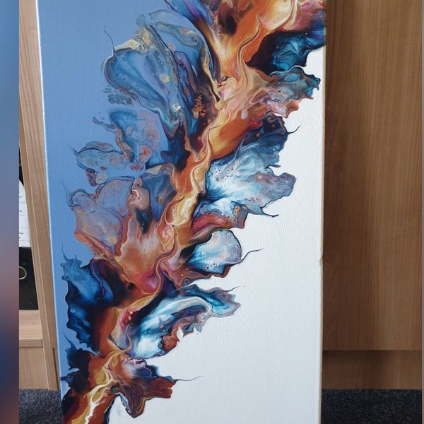 Acrylic Pour Painting on Canvas Etsy