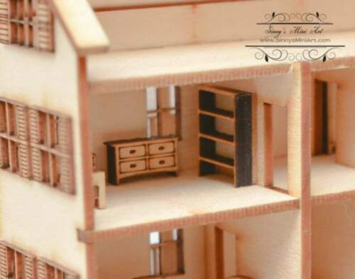 1144 Laser Cut Dollhouse Four Room Furniture Kit / DIY Etsy