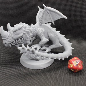 Baby Blue Dragon - DnD Miniature - RPG Tabletop games - Resin 4K