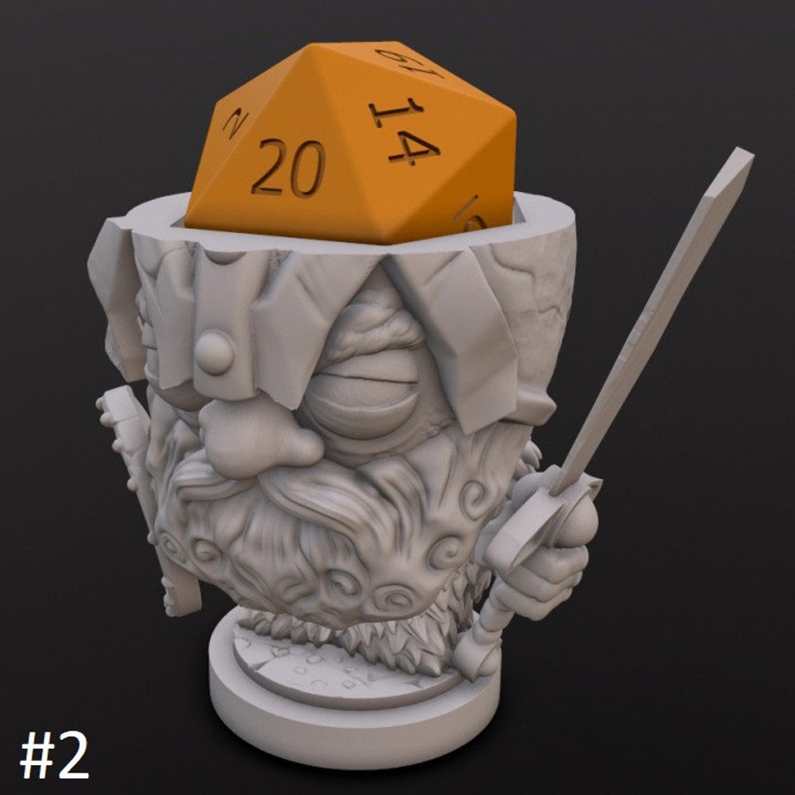 Dwarf Dice Head D20 dice holder DnD Miniature RPG Etsy