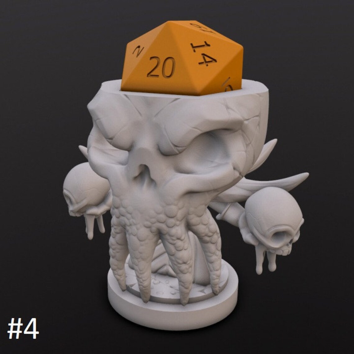 Mindflayers Dice Head D20 dados DnD Miniature Juegos de mesa RPG Resina