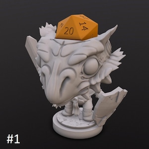 Various Heroes Dice Head - D20 dice holder - DnD Miniature - RPG Tabletop games - Resin 4K