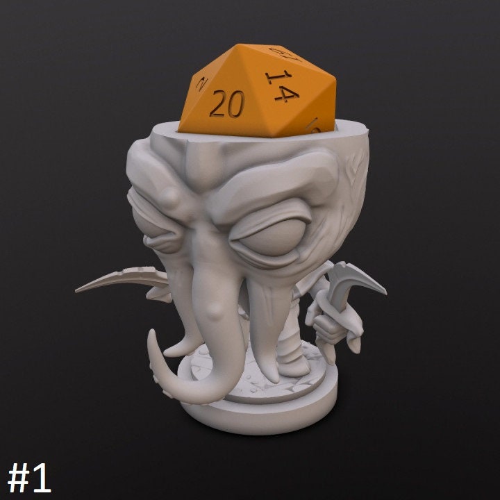 Mindflayers Dice Head D20 dados DnD Miniature Juegos de Etsy