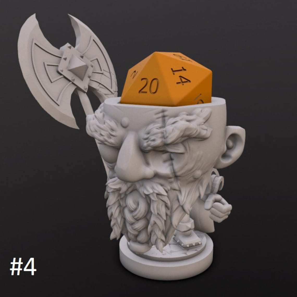 Dwarf Dice Head D20 Dice Holder Dnd Miniature RPG Etsy
