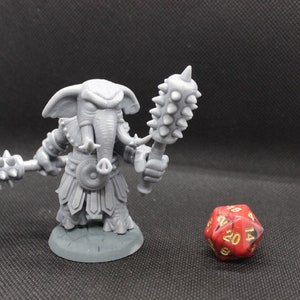 Elephant Fighter -  Dual Weilding - DnD Miniature - RPG Tabletop games - Resin 4K