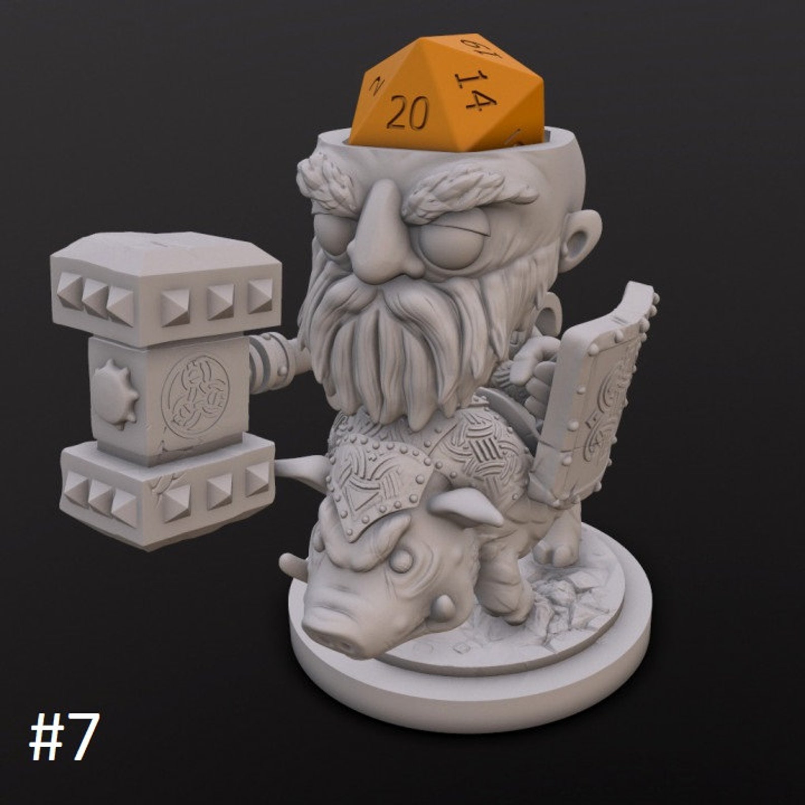 Dwarf Dice Head D20 dice holder DnD Miniature RPG Etsy
