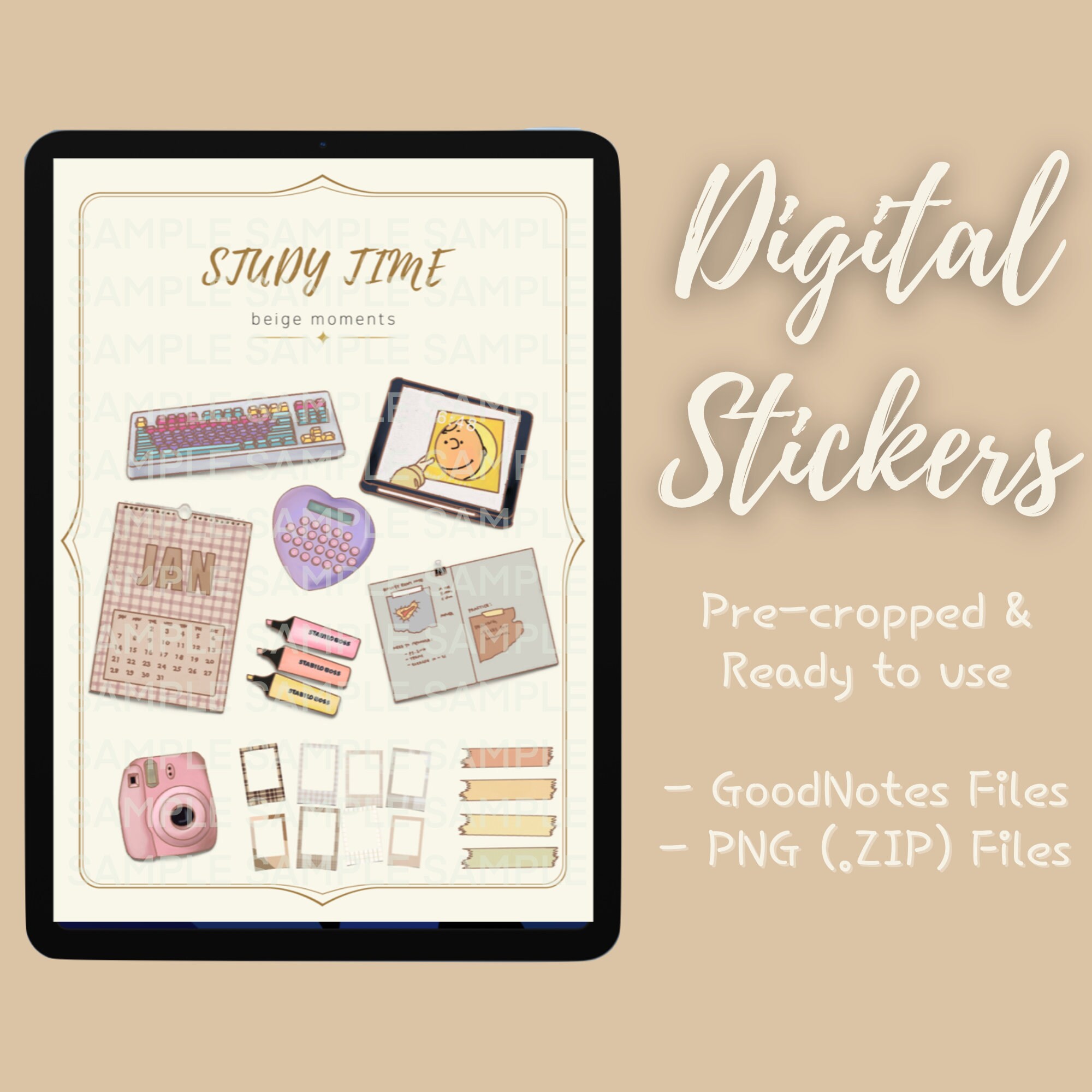 Precropped Digital Stickers for Goodnotes Digital Journals Etsy