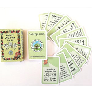 Family walk activity ideas for keeping kids entertained on walk challenges forest School gift for active children. Challenge Activity Cards.