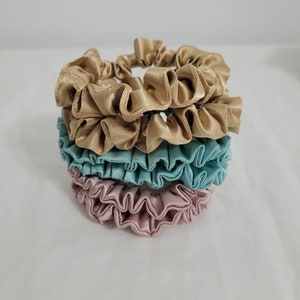 Mini Satin Hair Scrunchies | Skinny Scrunchy | Kids Hair Accessories | Satin Scrunchies | Hairtie | Sports Hair Accessories | Fall Scrunchie Jasmine Blue