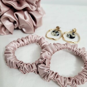 Mini Satin Hair Scrunchies | Skinny Scrunchy | Kids Hair Accessories | Satin Scrunchies | Hairtie | Sports Hair Accessories | Fall Scrunchie image 5