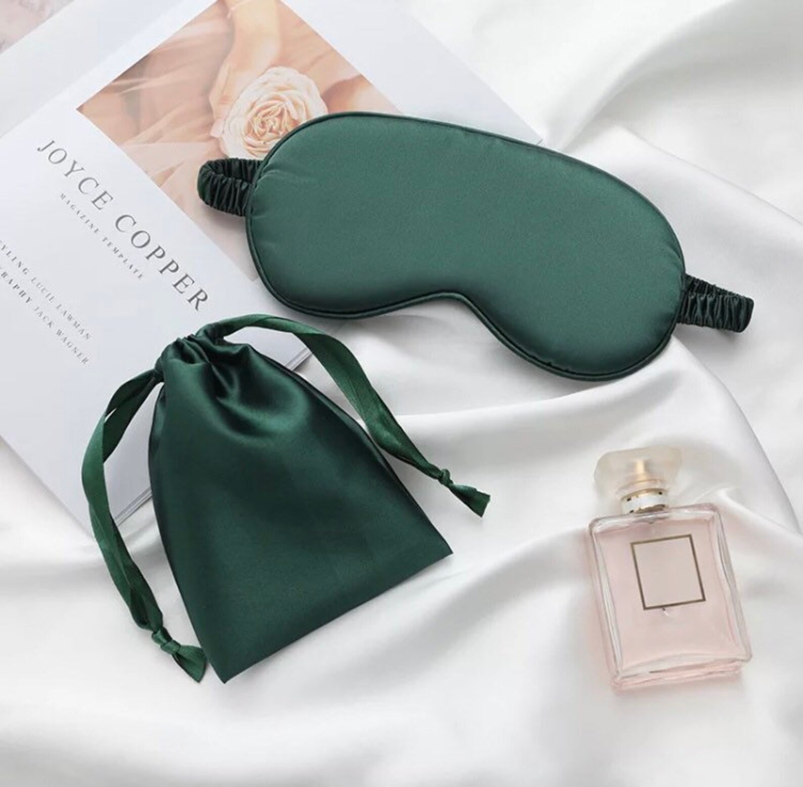 UK Luxury Green Silk Eye Mask mothers day gift from daughter Etsy