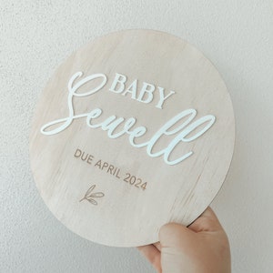 Wooden Plaque for Baby Announcement - Baby Arrival Wooden Sign