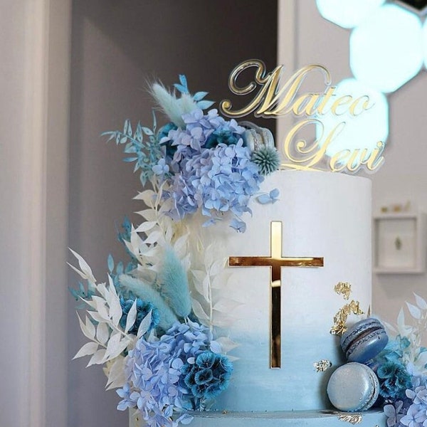 Baptism cake topper | personalised baptism | gold cake topper | christening cake topper decorations