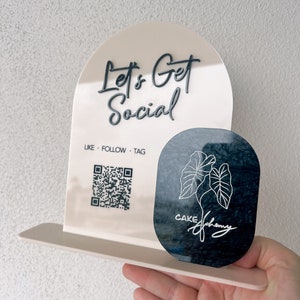 Social media sign | QR socials stand | Check in Stand