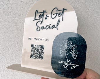 Social media sign | QR socials stand | Check in Stand