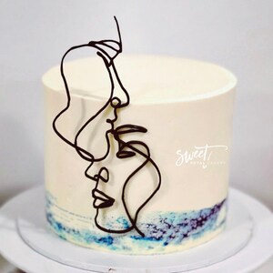 Line art cake decorations | wedding cake decorations | celebrating love cake topper