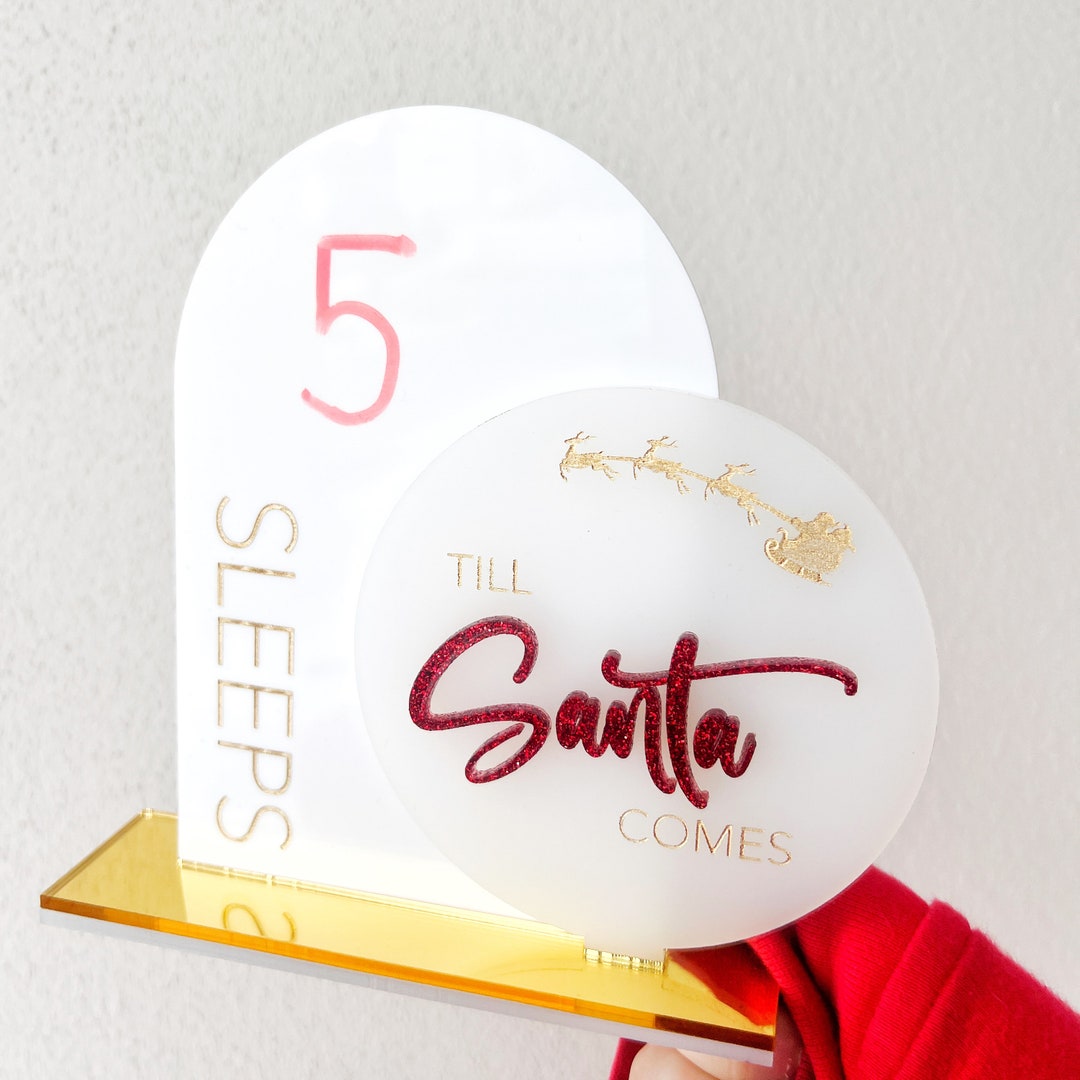 Christmas Eve Countdown Sleeps Till Santa Standing Sign - Etsy