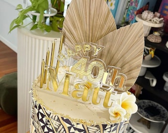 Samoan design 40th Birthday Cake Topper / 40th Birthday / Cake decor / Modern Cake topper / Birthday Topper