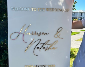 Personalised Wedding Sign | Modern Acrylic Sign | Wedding Signage