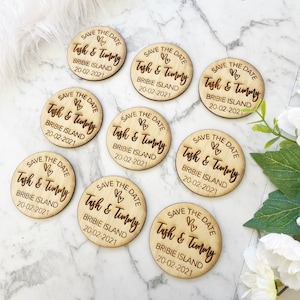 Rustic Save the Date Magnets | Save the Date Round | Wedding Magnets