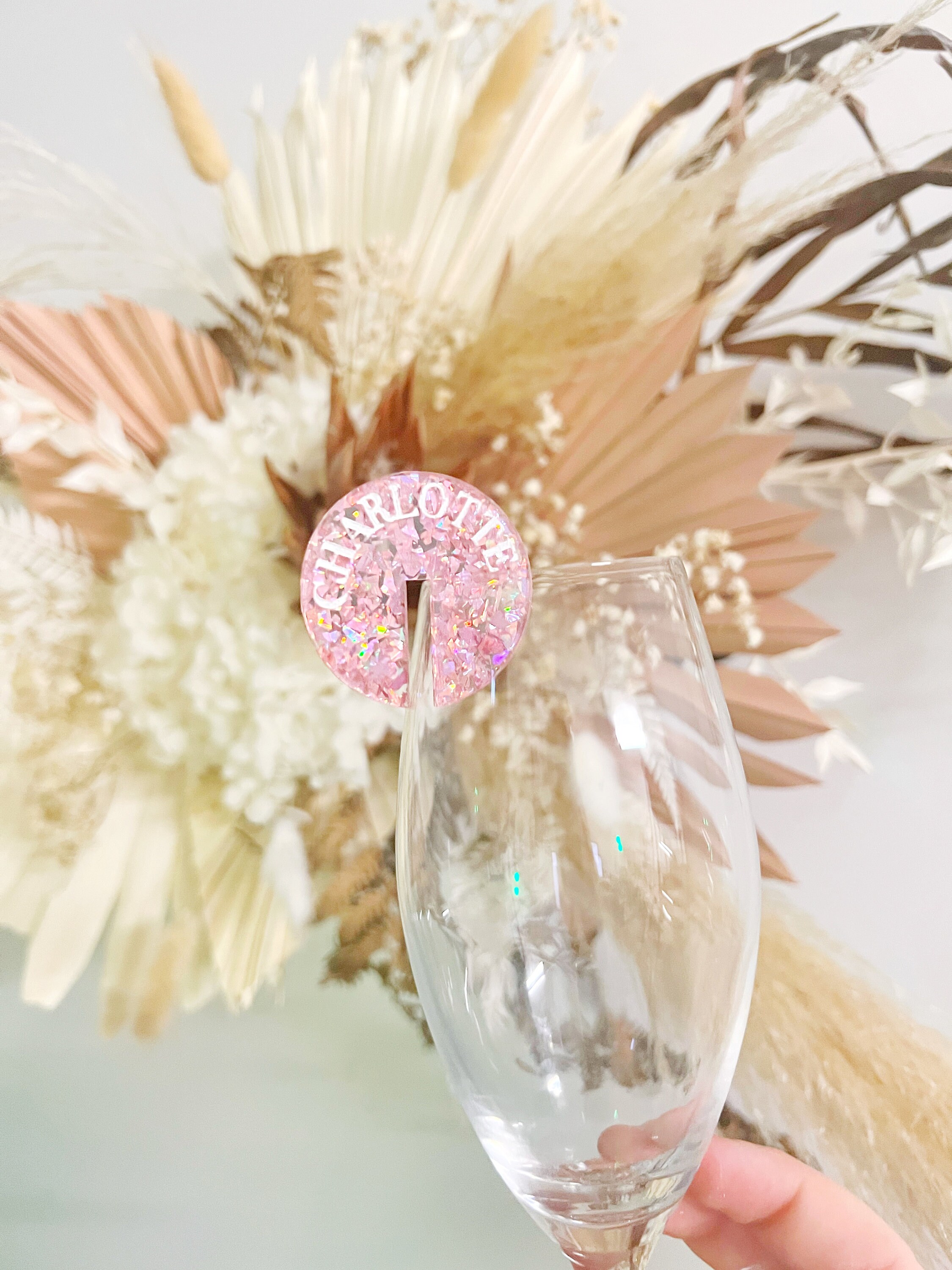 Stemless Drink Tags Drink Accessories Round Glass Tag Etsy Australia