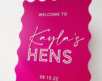 Hens Acrylic Welcome Sign | Bridal Shower Acrylic Sign | Event Signage | Hen Decor
