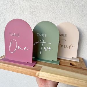 Modern Wedding Table numbers - Acrylic event decor - Arch table numbers