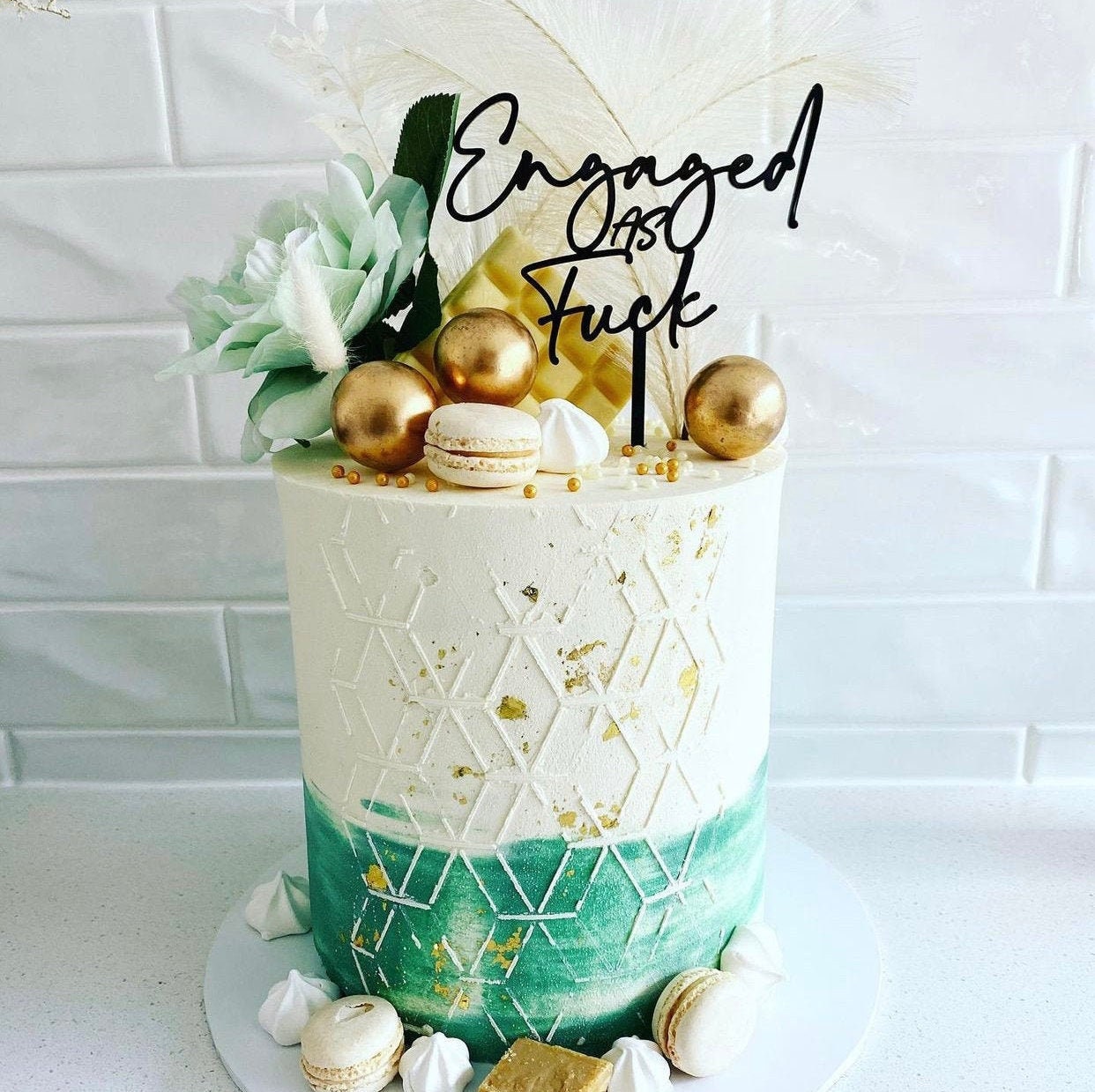 Mr & Mrs Engagement Tier Cake - Dough and Cream