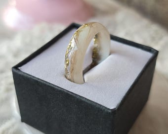 Custom Lock of Hair Keepsake Ring Pet Fur Ring, Horse Hair Ring, Babys First Curl Keepsake, Memorial Ring Flower Preservation