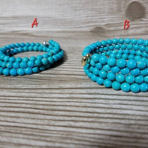 Blue beaded wrap bracelet